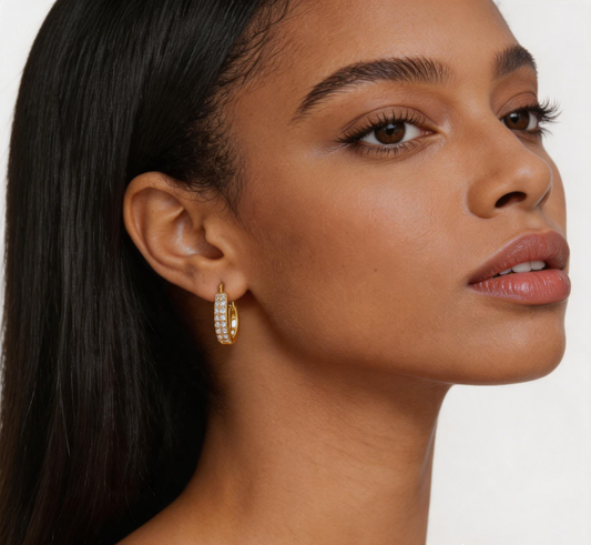 DIAMOND HUGGIE HOOPS